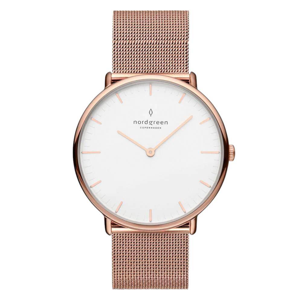 NORDGREEN Damenuhr Native 32 mm Rosegold Mesh
