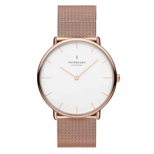 NORDGREEN Montre Femme Native 32 mm Maille Or Rose