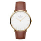 NORDGREEN Damenuhr Native 28 mm Gold Braun Leder