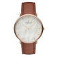 NORDGREEN Damenuhr Native 28 mm Rosegold Braun Perlmutt Leder