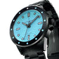NORDGREEN Herrenuhr Waves 40 mm Schwarz Türkis Blau