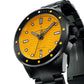 NORDGREEN Herrenuhr Waves 40 mm Schwarz Orange