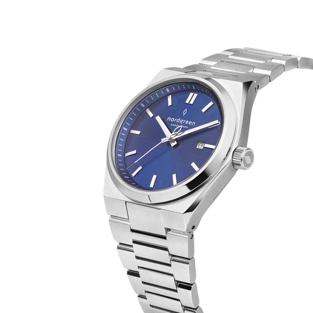 NORDGREEN Herrenuhr Succession 41 mm Silber Blau