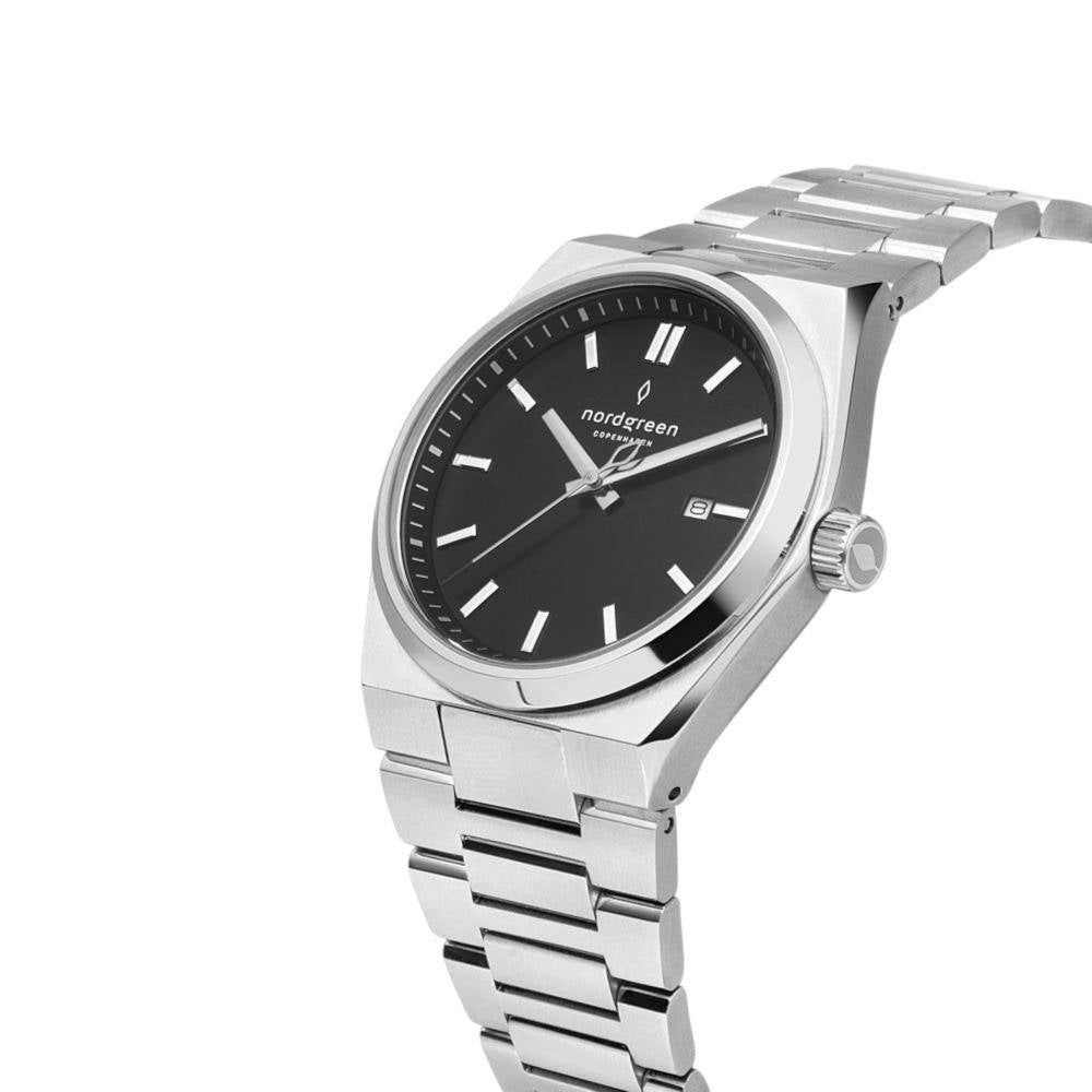 NORDGREEN Herrenuhr Succession 41 mm Silber Schwarz