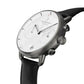 NORDGREEN Herrenuhr Pioneer Chronograph 42 mm Grau Schwarz Leder