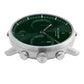 NORDGREEN Herrenuhr Pioneer Chronograph 42 mm Silber Grün Mesh