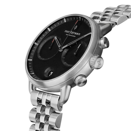 Montre Homme NORDGREEN Pioneer Chronographe 42 mm Argent Noir