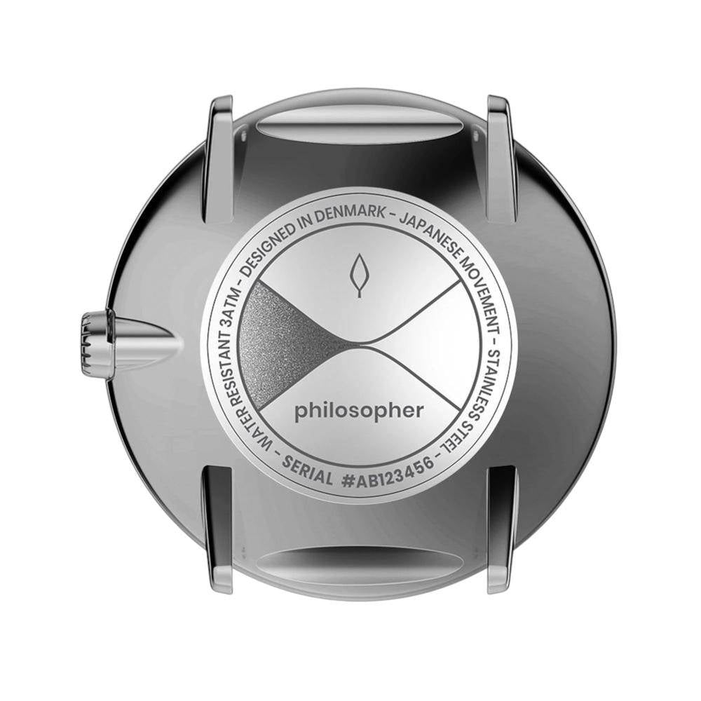 NORDGREEN Herrenuhr Philosopher 40 mm Grau Mesh