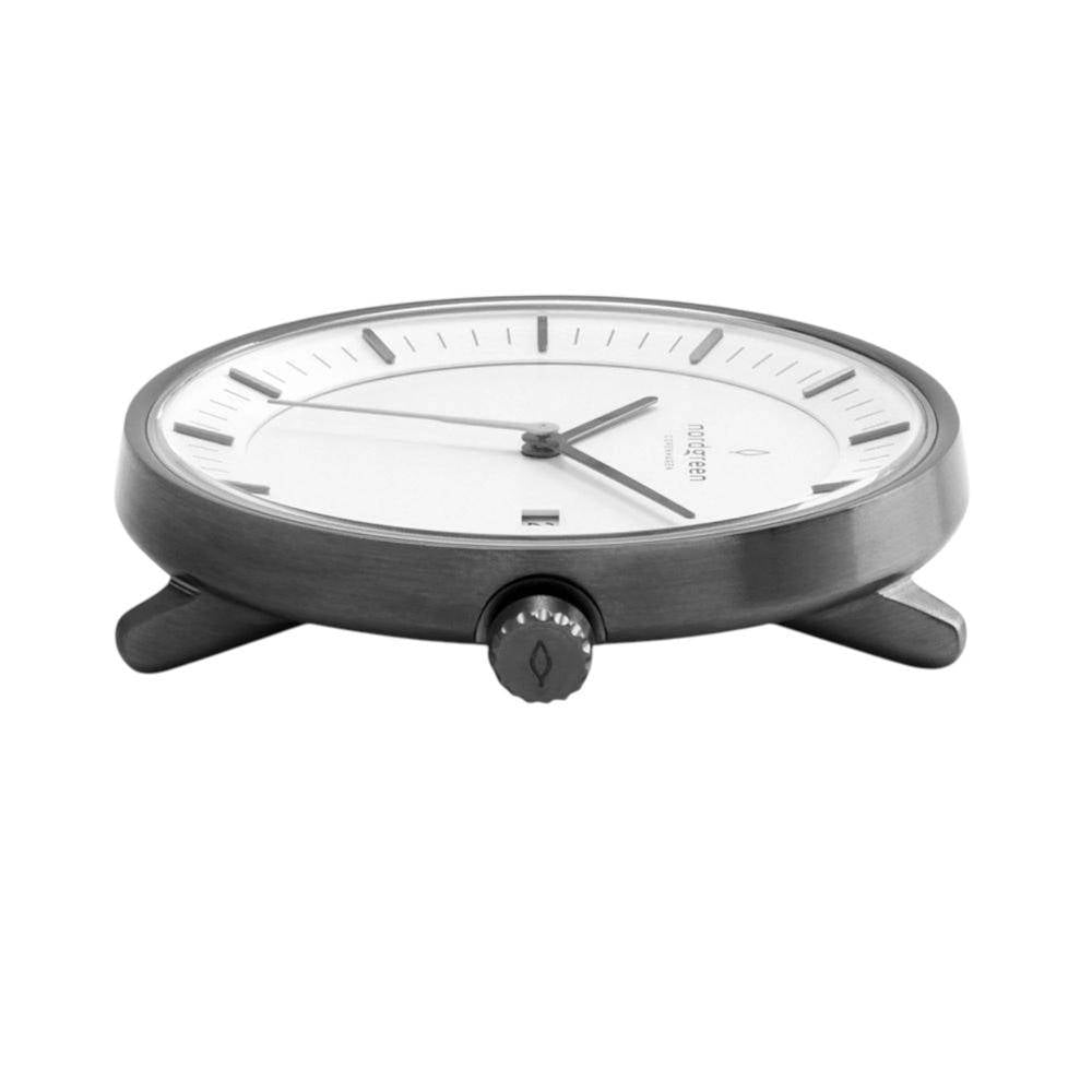 NORDGREEN Herrenuhr Philosopher 40 mm Grau Mesh