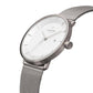NORDGREEN Herrenuhr Philosopher 40 mm Silber Mesh