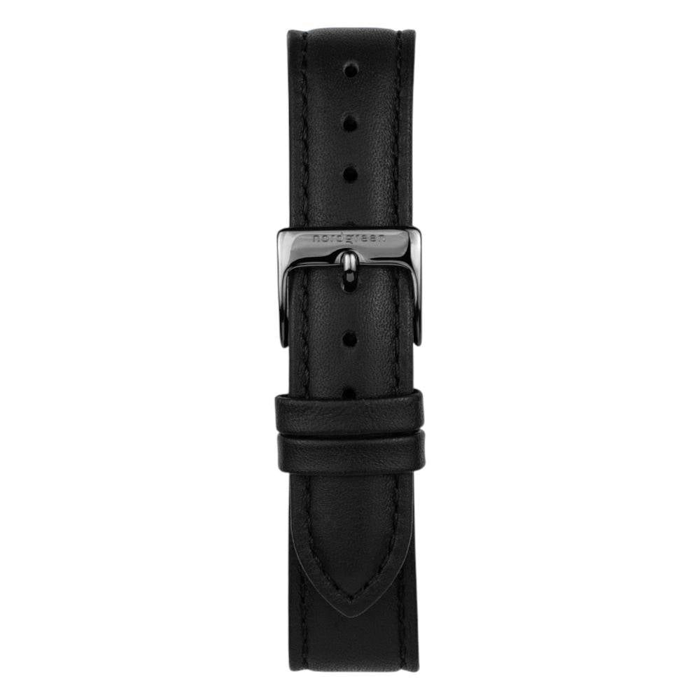 NORDGREEN Herrenuhr Pioneer Chronograph 42 mm Schwarz Leder