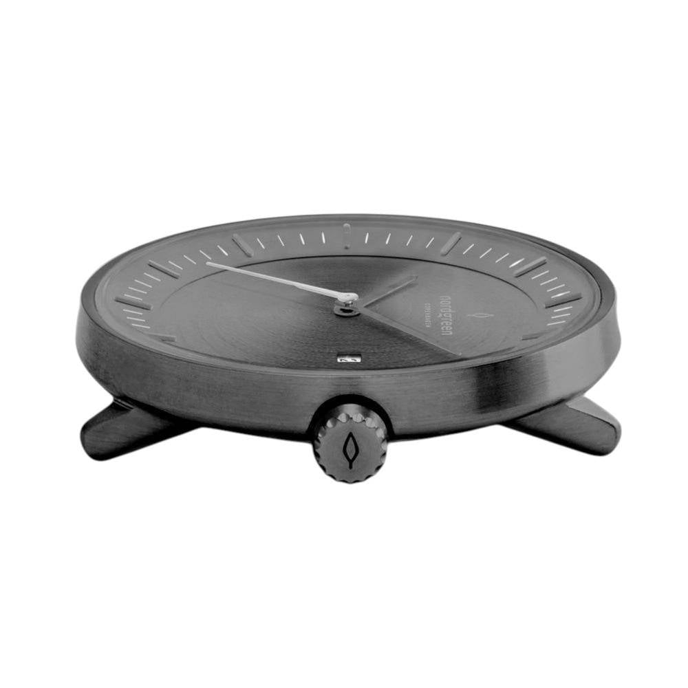 NORDGREEN Herrenuhr Philosopher 40 mm Grau Mesh