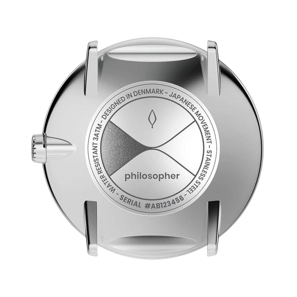 NORDGREEN Herrenuhr Philosopher 40 mm Silber Schwarz Braun Leder