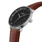 NORDGREEN Herrenuhr Philosopher 40 mm Silber Schwarz Braun Leder