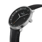 NORDGREEN Herrenuhr Philosopher 40 mm Silber Schwarz Leder