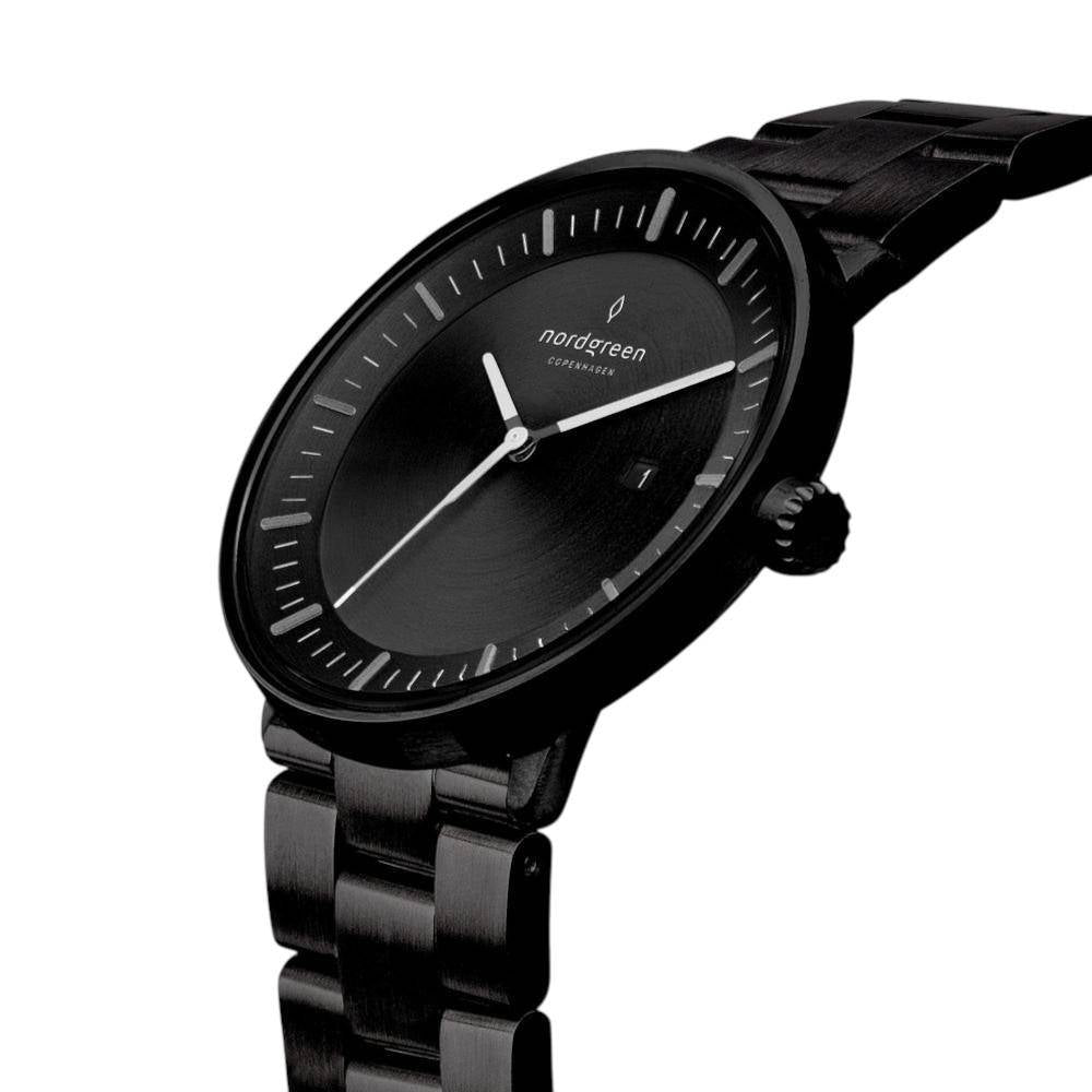 NORDGREEN Herrenuhr Philosopher 40 mm Schwarz