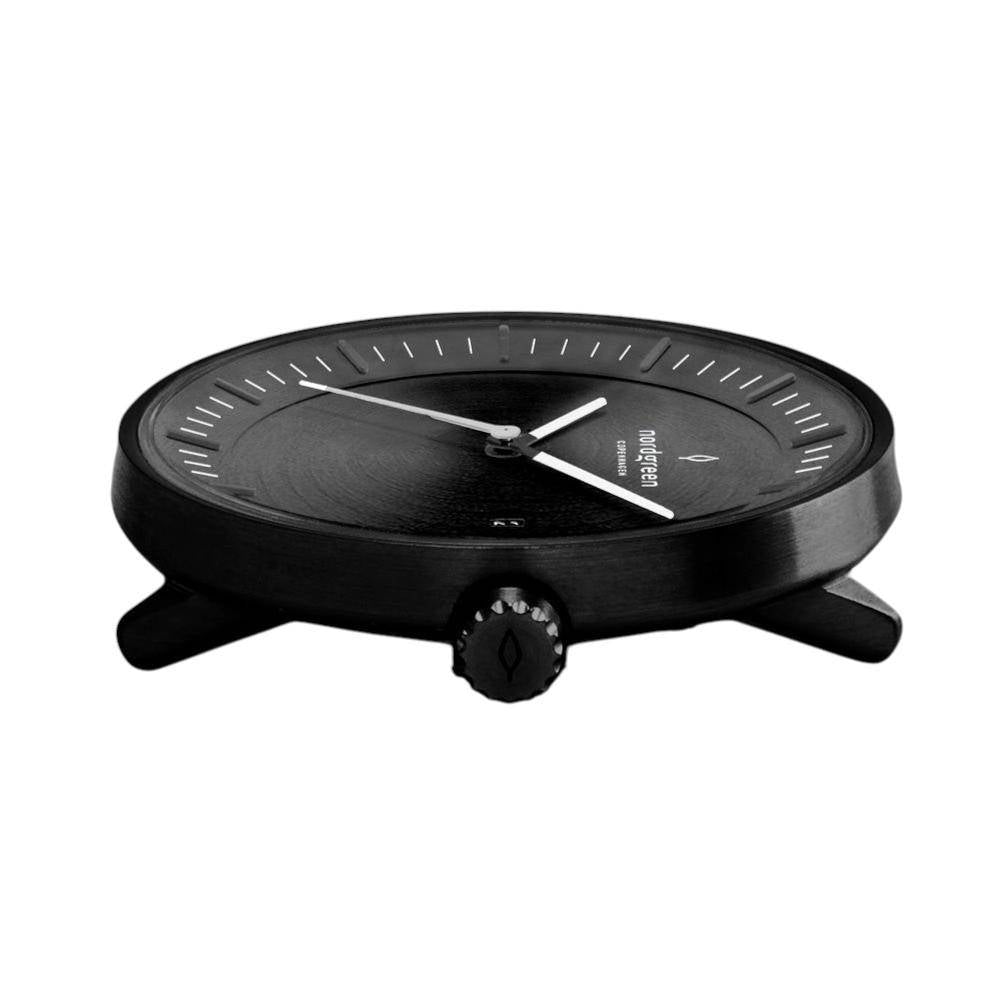 NORDGREEN Herrenuhr Philosopher 40 mm Schwarz