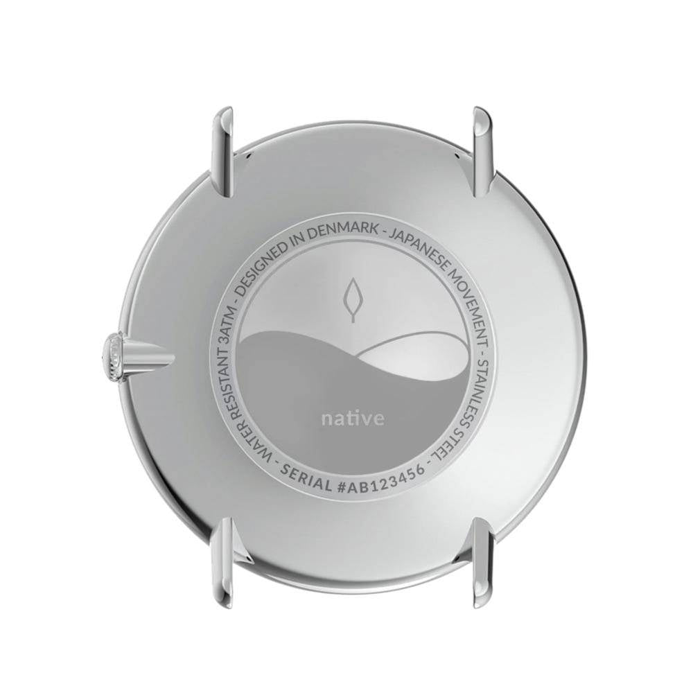 NORDGREEN Herrenuhr Native 40 mm Silber Blau Mesh