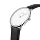 NORDGREEN Herrenuhr Native 40 mm Silber Schwarz Leder