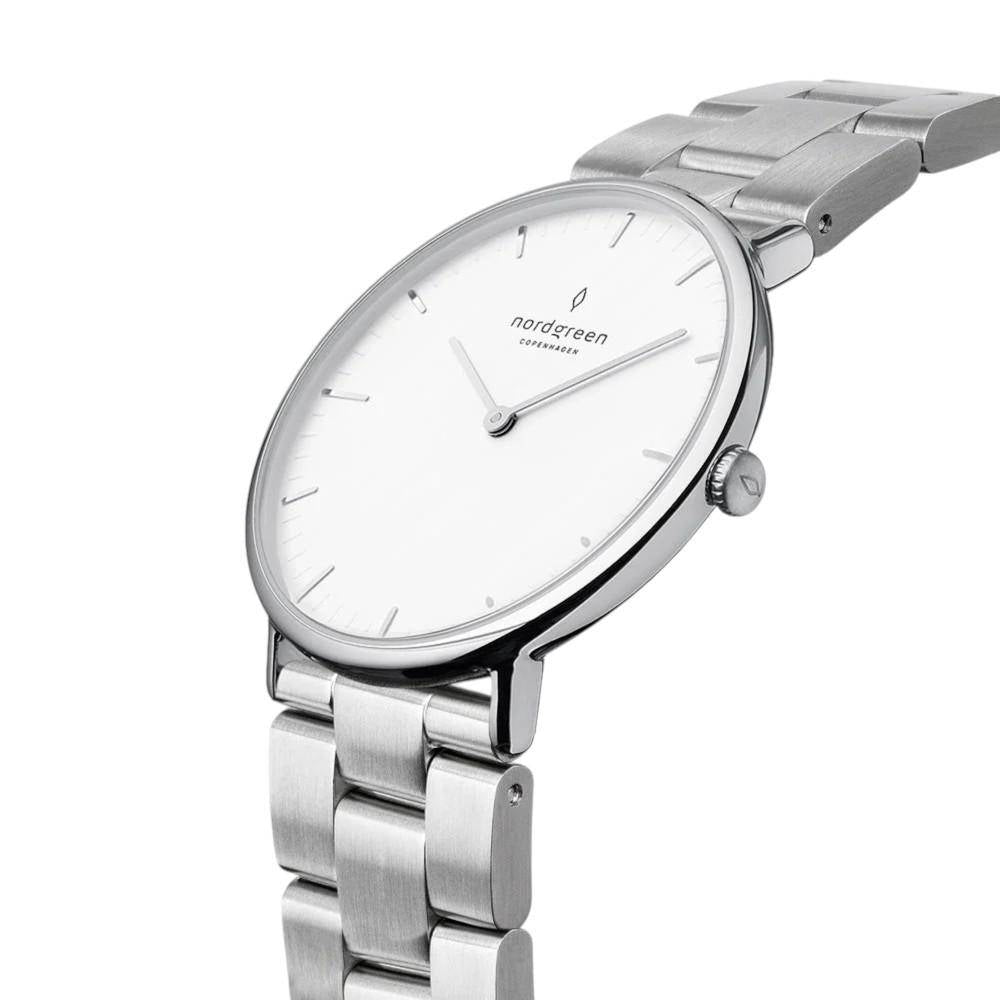 NORDGREEN Herrenuhr Native 40 mm Silber