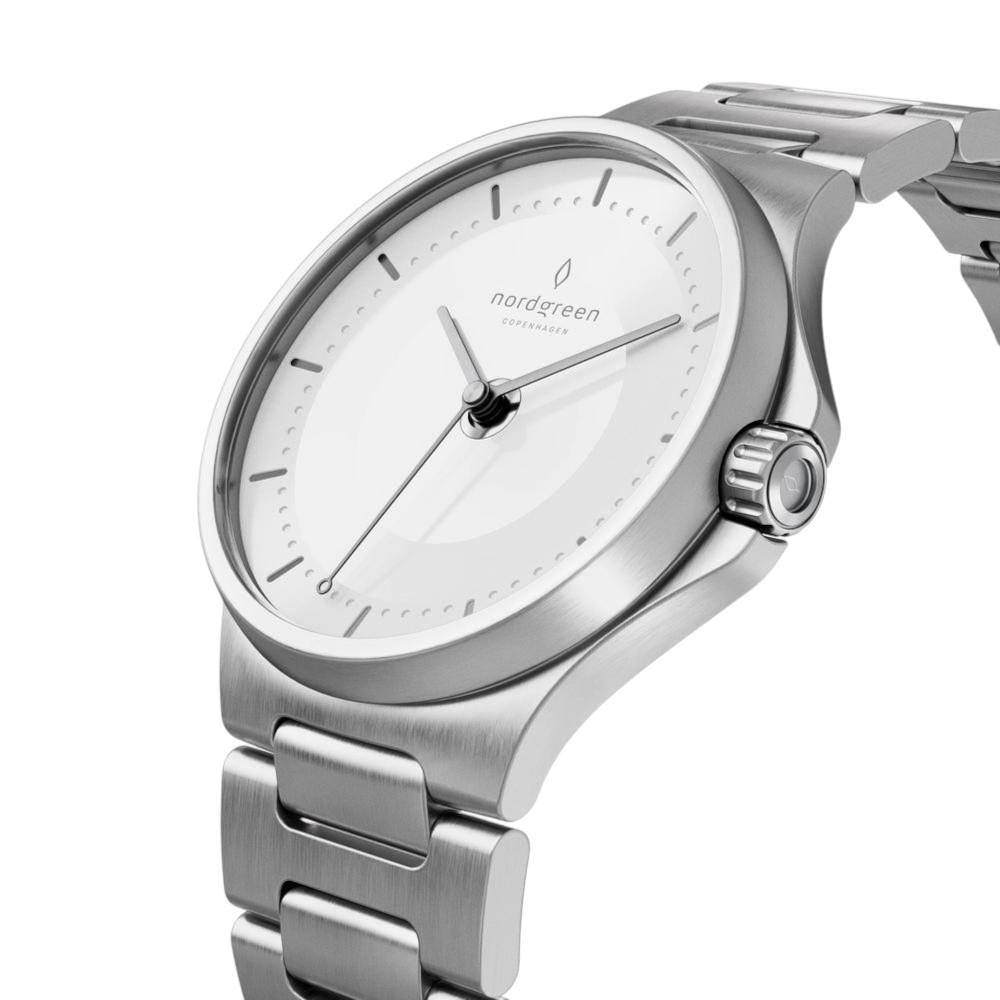 NORDGREEN Herrenuhr Guardian Automatic 40 mm Silber