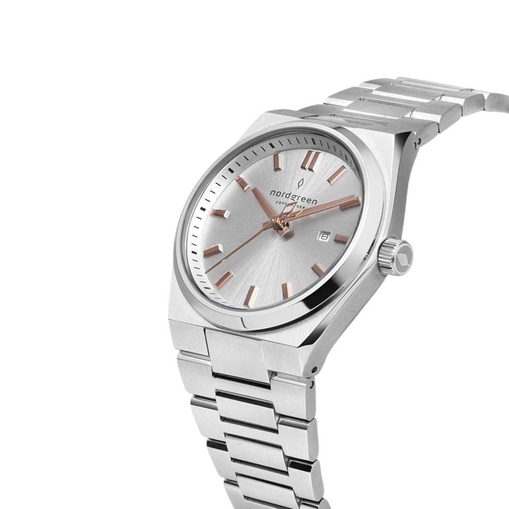 NORDGREEN Damenuhr Succession 35 mm Silber Rosegold