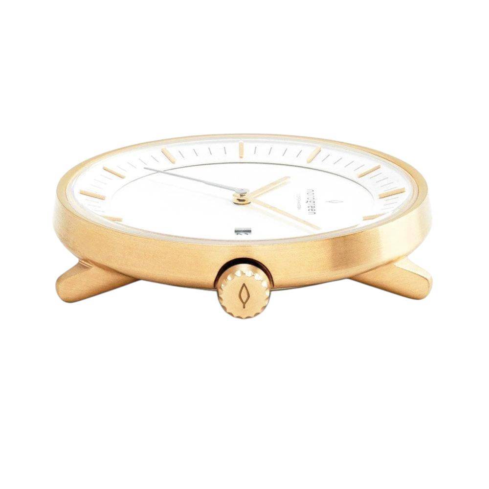 NORDGREEN Damenuhr Philosopher 36 mm Gold Braun Leder