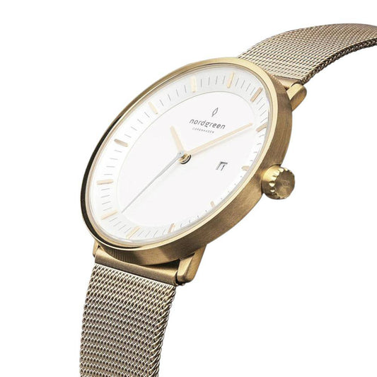 NORDGREEN Montre Femme Philosopher 36 mm Maille Dorée