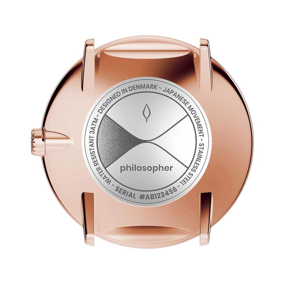 NORDGREEN Damenuhr Philosopher 36 mm Rosegold Braun Leder