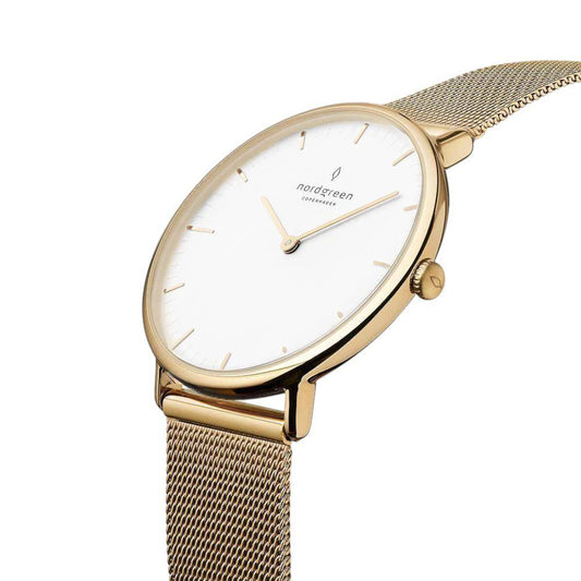 NORDGREEN Montre Femme Native 36 mm Maille Dorée