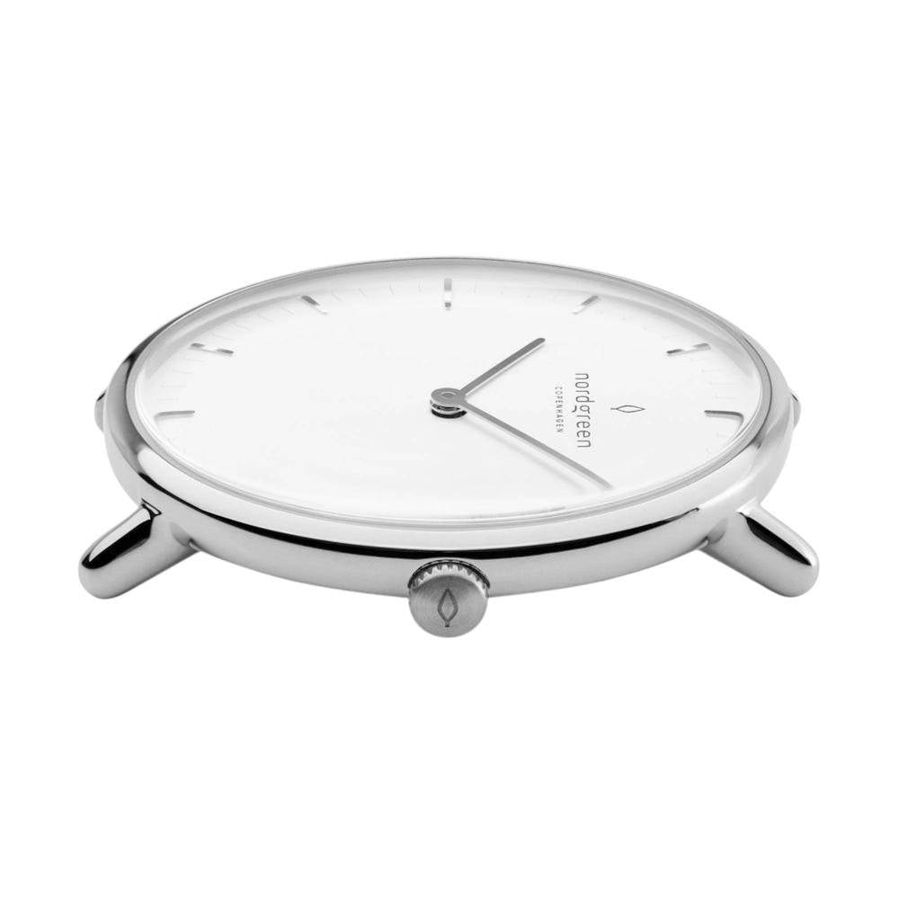 NORDGREEN Damenuhr Native 36 mm Silber Mesh