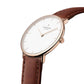 NORDGREEN Damenuhr Native 36 mm Rosegold Braun Leder