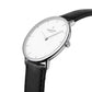 NORDGREEN Damenuhr Native 32 mm Silber Schwarz Leder