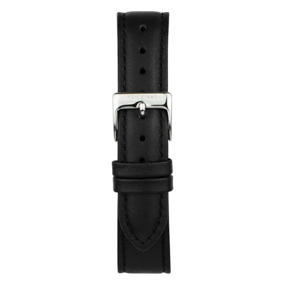 NORDGREEN Damenuhr Native 32 mm Silber Schwarz Leder