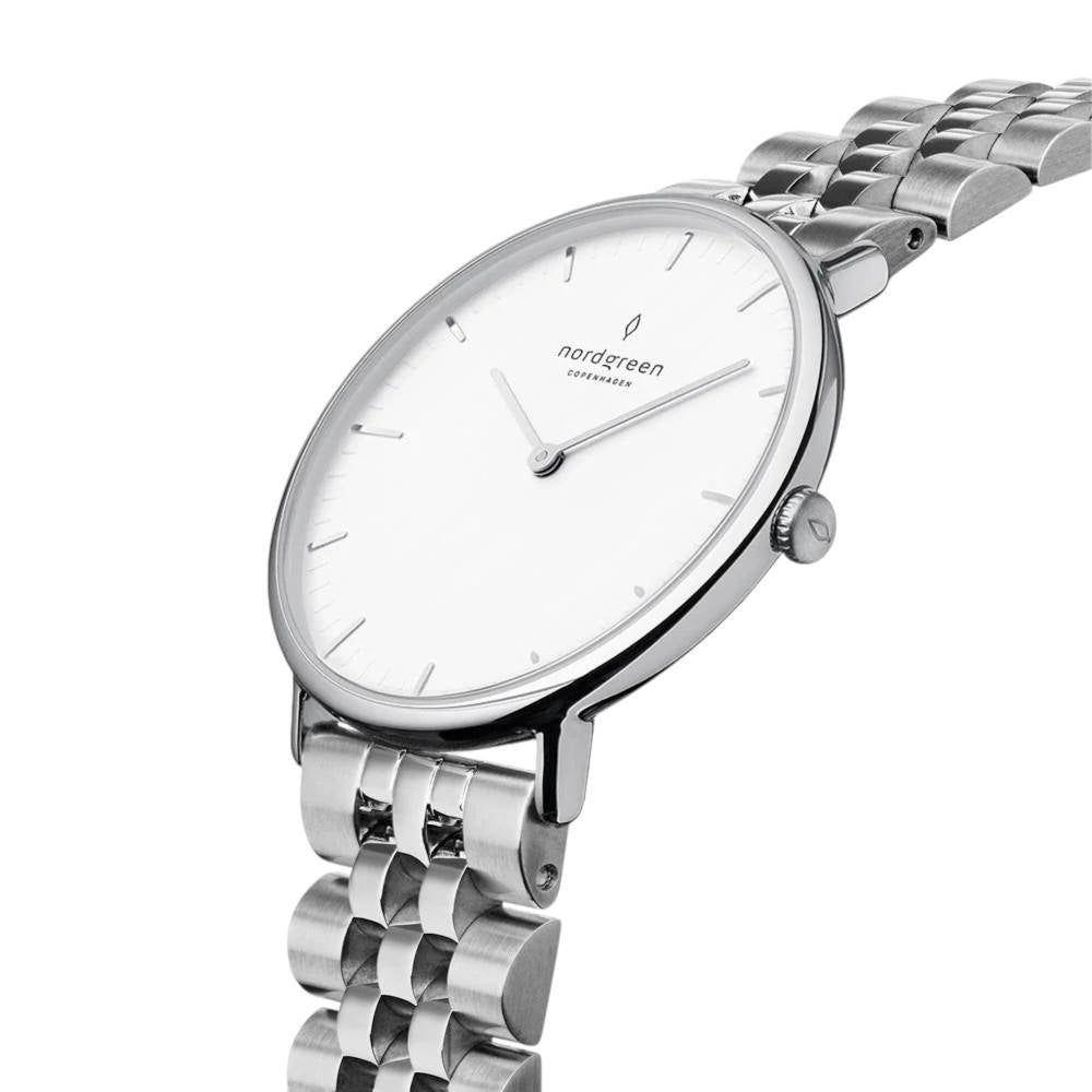 NORDGREEN Damenuhr Native 32 mm Silber