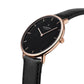 NORDGREEN Damenuhr Native 32 mm Rosegold Schwarz Leder