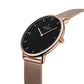 NORDGREEN Damenuhr Native 32 mm Rosegold Schwarz Mesh