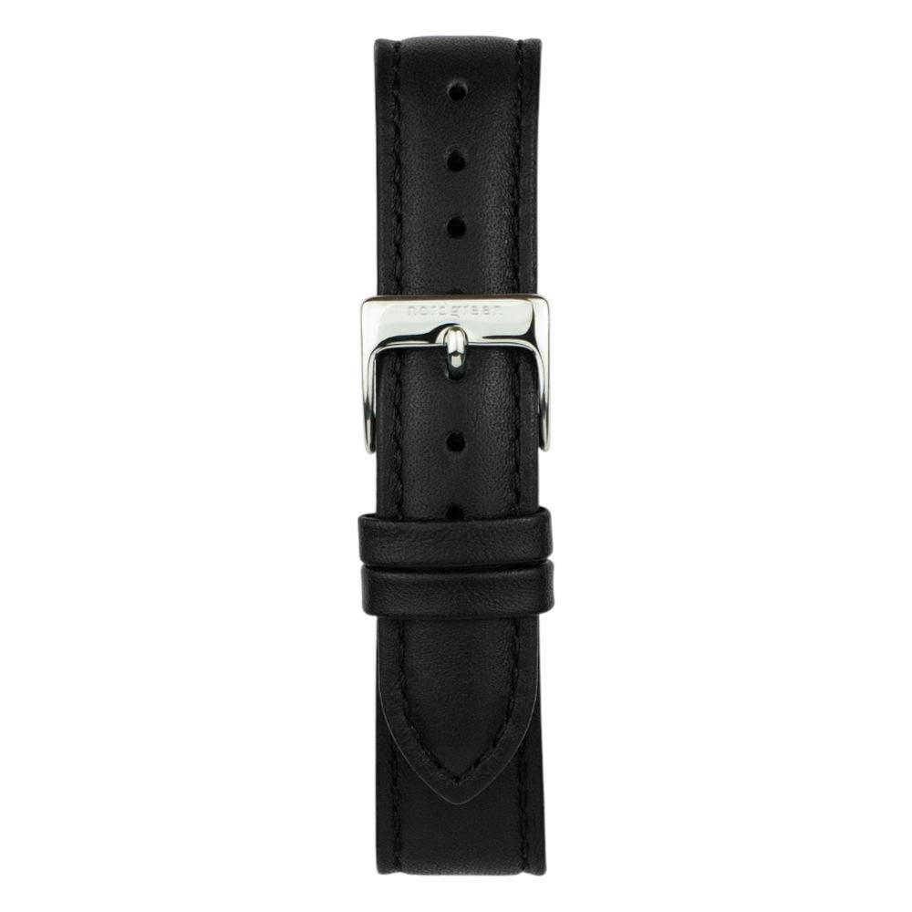 NORDGREEN Damenuhr Native 32 mm Silber Schwarz Leder