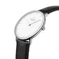 NORDGREEN Damenuhr Native 28 mm Silber Schwarz Leder