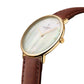 NORDGREEN Damenuhr Native 28 mm Gold Braun Perlmutt Leder