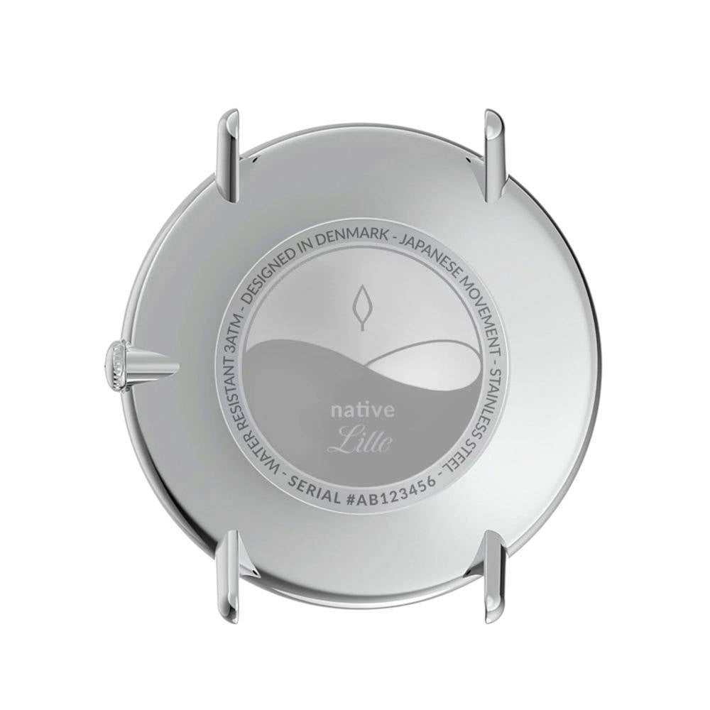 NORDGREEN Damenuhr Native 28 mm Silber Braun Leder