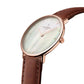 NORDGREEN Damenuhr Native 28 mm Rosegold Braun Perlmutt Leder