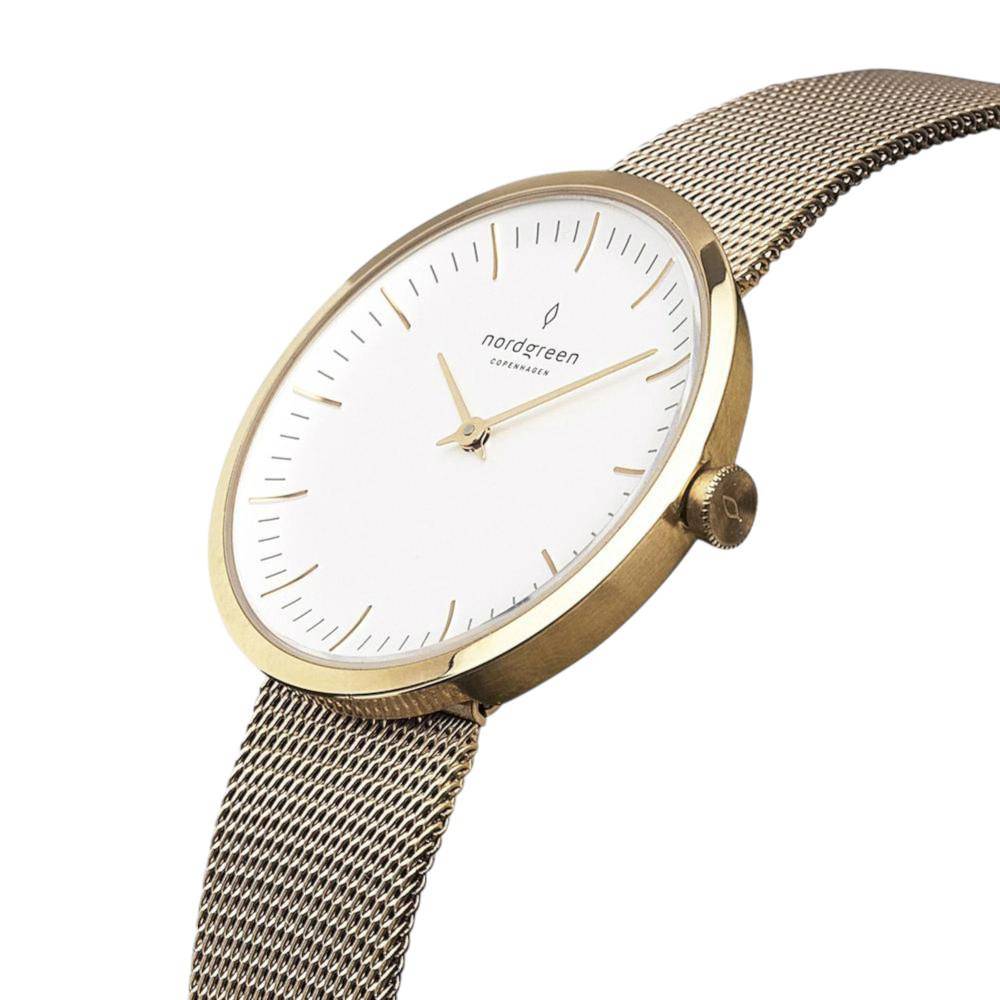 NORDGREEN Damenuhr Infinity 32 mm Gold Mesh