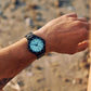 NORDGREEN Herrenuhr Waves 40 mm Schwarz Türkis Blau
