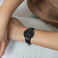 NORDGREEN Damenuhr Native 32 mm Silber Schwarz Leder