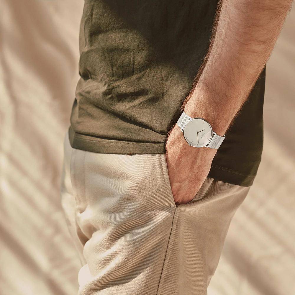 NORDGREEN Damenuhr Native 36 mm Silber Mesh
