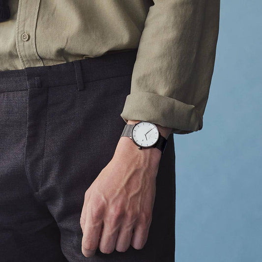 NORDGREEN Montre Homme Philosopher 40 mm Maille Grise