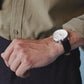 NORDGREEN Herrenuhr Pioneer Chronograph 42 mm Silber Schwarz Leder