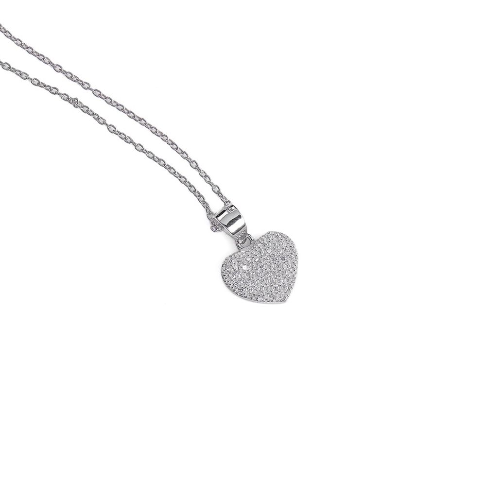 AMORETTO MILANO Herz-Halskette „Leonardo“ aus 925 Silber mit Zirkonia AM0991