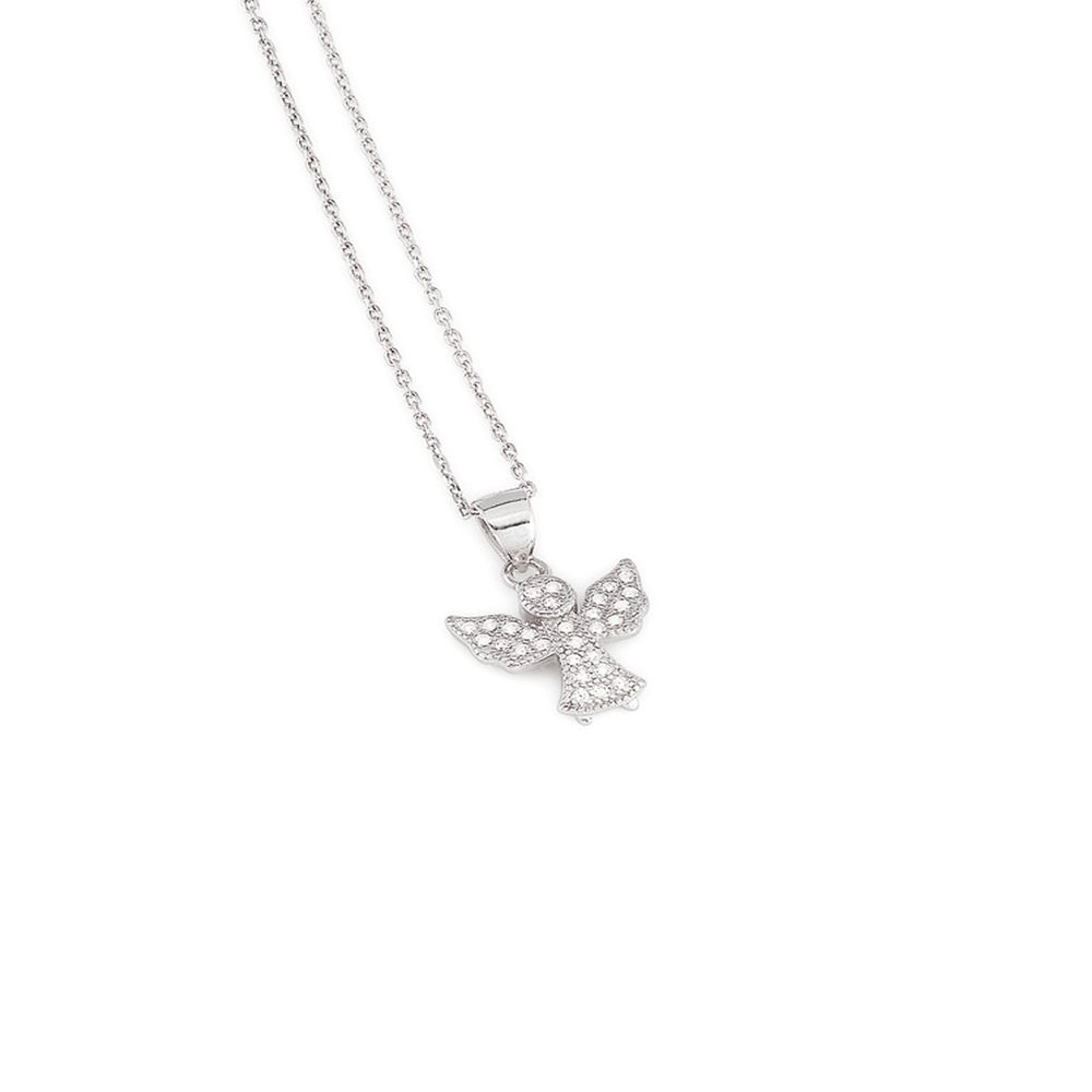 AMORETTO MILANO Engel-Halskette „Dio“ aus 925 Silber mit Zirkonia AM0325